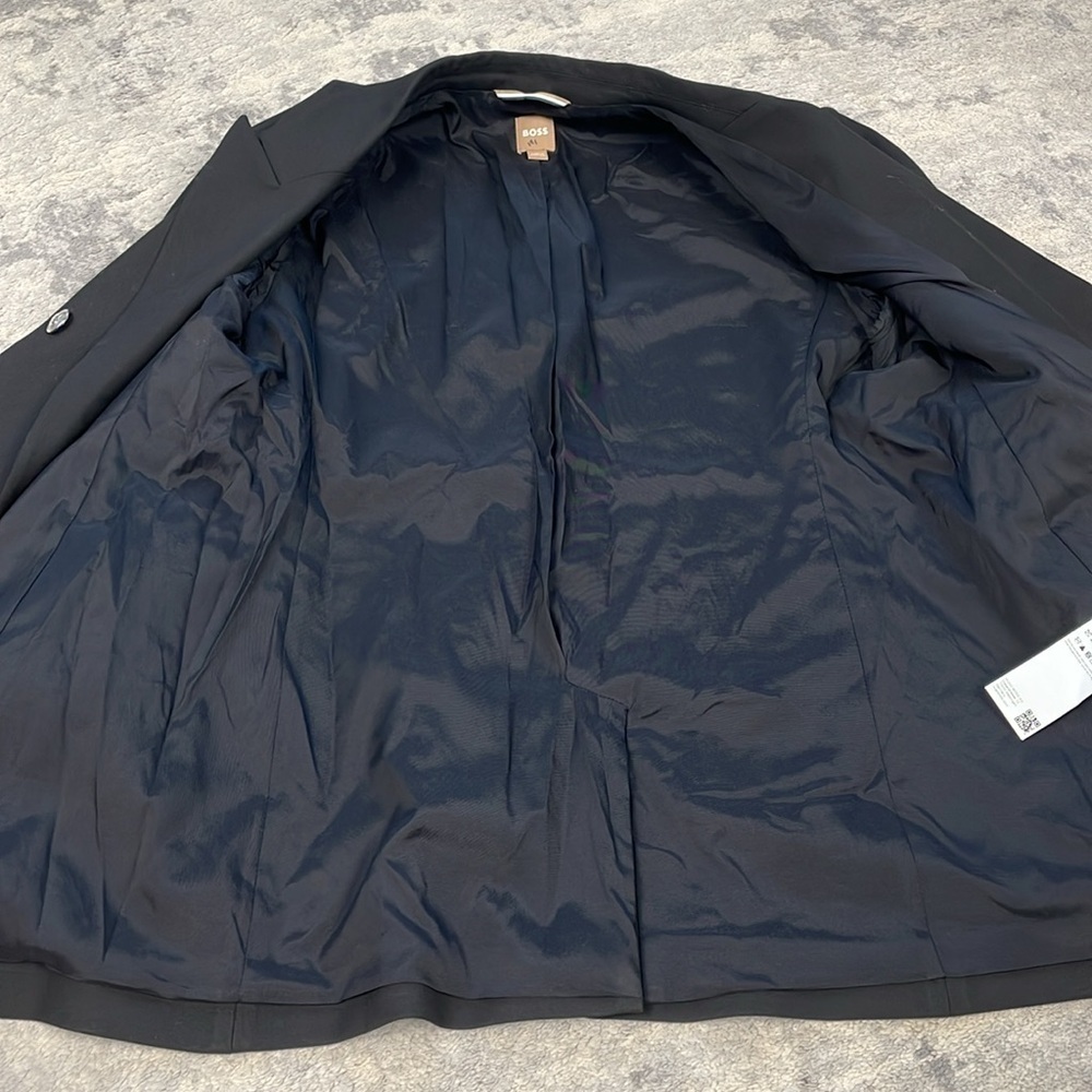 New BOSS Hugo Boss Jelary Double Breasted Blazer Jacket Business Black Sz 12 - Picture 6 of 15
